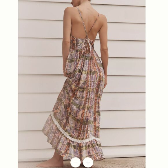 By Anthropologie Sleeveless Eyelet-Trimmed Open-Back Maxi Dress - Picture 3 of 11